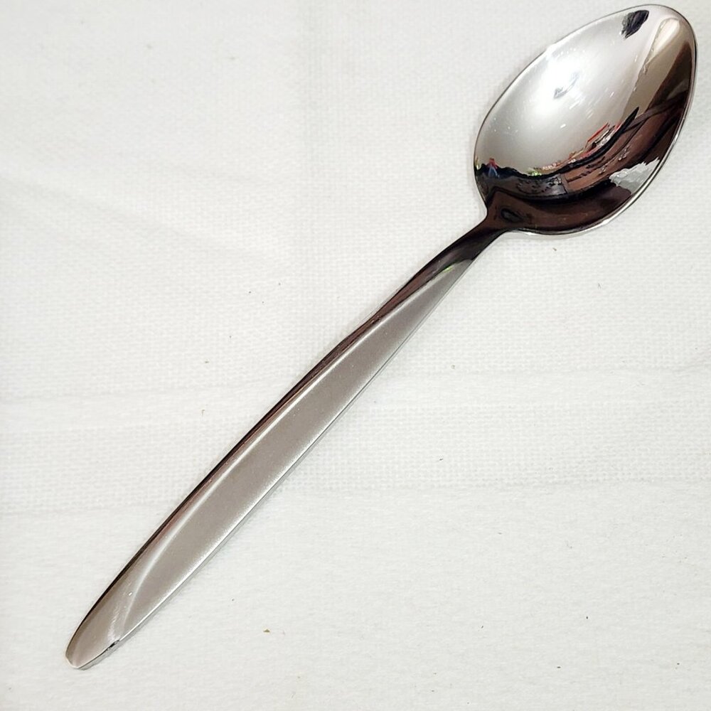 Pfaltzgraff Evening Sun Solid Serving Spoon 8" curved line frosted inset - Picture 2 of 10